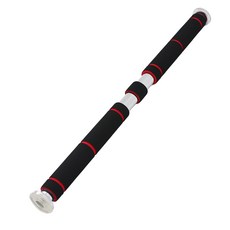 HealthLuv 高級型免鑽孔門框單槓, 黑色 + 紅色