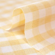 Chouchou Room 混色水洗格紋布料 C-267, 黃色