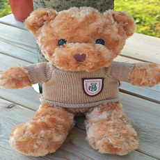 클라레인 귀여운 예쁜 인형 벌벳 니트 곰, 브라운, 1개