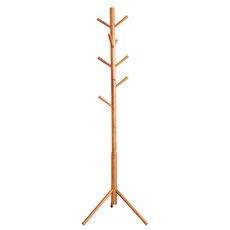 原木立式衣架圓形三角腿, 棕色的
