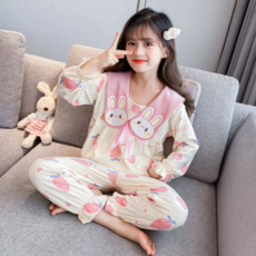 Orenjida-mom 女童款兔子胡蘿蔔褲家居服