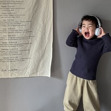 GOINGKIDS 男童寬版針織高領T恤