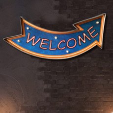 Quardi LED 復古壁掛吊墜 歡迎光臨, 1個