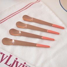 Bogen 糖玫瑰金茶匙, 珊瑚, 4個