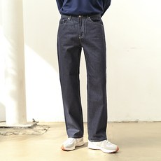 PLAYS 男士蜜桃絨半寬版牛仔褲