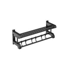 JLIFE Intense 浴室寬型雙層收納架, 黑色, 1個