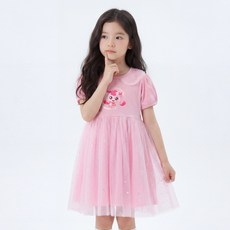 PremierFam 兒童款 Catch! Teenieping 五分袖紗質蕾絲洋裝 1號 哈啾萍