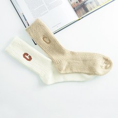 노이드비 여성용 포근따뜻 블럼C 학생 긴 수면양말 2켤레 세트