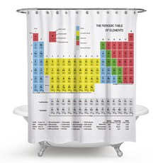 원소 주기율표 욕실 샤워커튼 180 x 180 cm L05, 1개