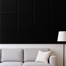 DEKOREA 自黏式高級隔音藝術板 30 x 30 x 0.8 cm, AB-006BK 黑色, 1個