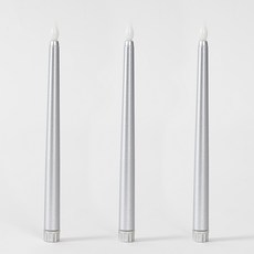 joyparty LED 錐形蠟燭 20cm, 3個, 銀色