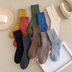 Wodemi 女性加厚簡約時尚中筒襪10雙組 W841