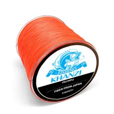 KHANZI 優質4股PE編織線 500m, 橘色