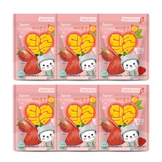 아이스푼 아이좋은 달콤 과일칩 12g, 6개, 딸기