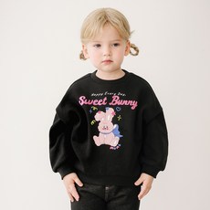 mollimelli 女童款 Sweet Bunny 刷毛大學T恤