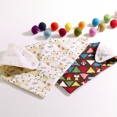 KKAKKUNGNORITER 兒童三角圍兜2件組 D款