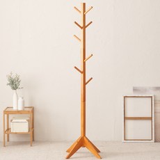 Joeunworld Edith原木立式衣架 方形A, 棕色