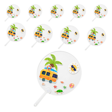 Honeypompom 透明扇子夏季貼紙套組, 混合顏色, 10套