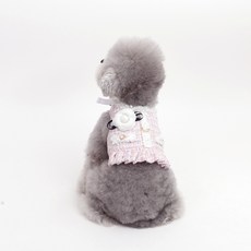 ITS DOG 寵物山茶花粗花呢胸背帶, 粉紅色