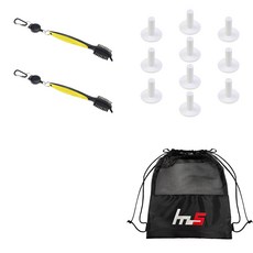 NAYASTYLE 高爾夫球桿頭清潔器 2入 + TPE 高爾夫標準球梯 10入 + 收納袋套組 GFYP-10-1+168-4PU, 混色