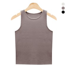 뜨개진 여성용 레이온 베이직 라운드 슬리브리스 사우론니트 민소매