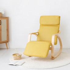 마켓비 벤우드 레그레스트 내추럴 흔들의자 YC10A, 옐로우, 1개