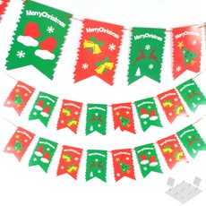 PARTYSHOW 聖誕節拉花 3入 + 固定夾 10入, 紅綠色