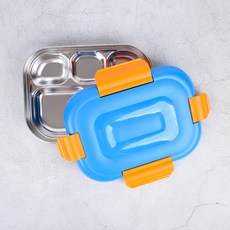 LiLFANT 不鏽鋼餐盤便當盒組, 藍色, 單品
