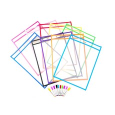 書寫可擦式防水PET透明文件夾 07 D 10張入, 1套, 混合顏色