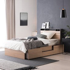 리바트 필로시 모던 침대 프레임 2단 멀티수납형 바닥판 높은창고형 4 방문설치, 오크