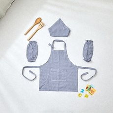 Modern House 套裝包括兒童小格子圍裙 頭巾和托西