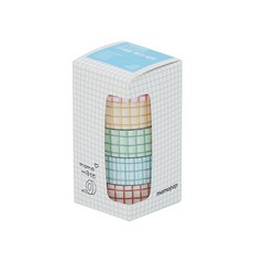 momopop Momo Mate彩色格紋紙膠帶 5種組, 紅色格子、藍色格子、綠色格子、黃色格子、粉色格子, 1套