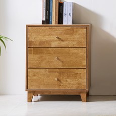 파로마 자일라 높은 LPM 고무나무 원목 서랍장 방문설치, 월넛, 3개