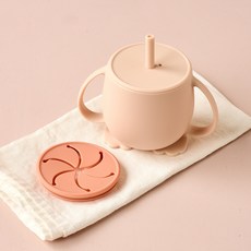 Modern House 更安全的白金矽膠自主學習吸管杯 200ml + 零食碗相容組合, 1套, 混色