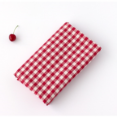 워싱 멜란 체크 대폭 원단, 2개, 레드