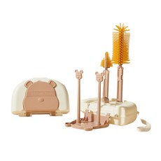 喵汪森林 兒童便攜奶瓶刷組 16 x 5 x 11cm, 奶咖色, 1組