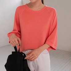 시크폭스 여성용 비스코스 레이온 나그랑 반팔 맨투맨