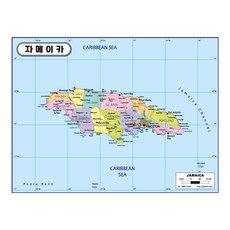 지도닷컴 자메이카 행정지도 코팅형 210 x 150 cm, 1개