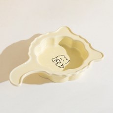 파스텔펫 반려동물 쫑긋꼬리 세라믹 식기 FREE, 옐로우, 1개