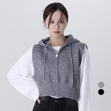 Awesomearound 女款連帽針織拉鍊背心 AA49732