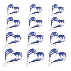 마켓감성 입체 하트 모양의 장식품 4종 x 3p 세트, 실버 + 펄 블루