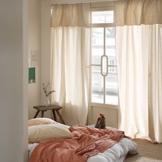 BELLELIFE 天然棉質重點窗簾, 天然