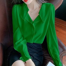 女款 黑色101 格蘭荷葉邊領襯衫 CH-2317531