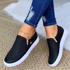 빈슈 여성용 지퍼 스타일 단화