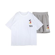 GLAM GONGGAM 女款透氣迪士尼背後米奇純棉短袖夏季居家服兩件式套組