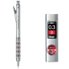 Pentel Graph Gear 1000 自動鉛筆 PG1013 + Ain Stein 自動鉛筆芯 B 0.3mm 組合, 1組