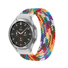 SPACE SHIELD Galaxy Watch 編織單圈尼龍錶帶 XL 20mm, 彩虹B