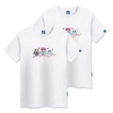 珍瑪尼亞 Clonia 貓頭鷹家族 短袖T恤 CS4T06 2件組, 白色 + 白色