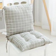 柔軟舒適靠背椅墊, 灰色格紋款