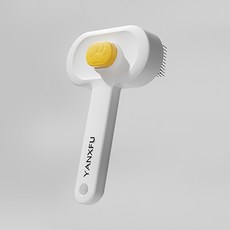 PASTEL PET 寵物腳印一鍵式梳子 11.3 x 17.5 cm, 黃色, 1個